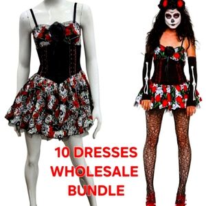 Hot Topic Wholesale Bundle Sugar Skulls Corset Tulle Mini 10 Dresses M NWT